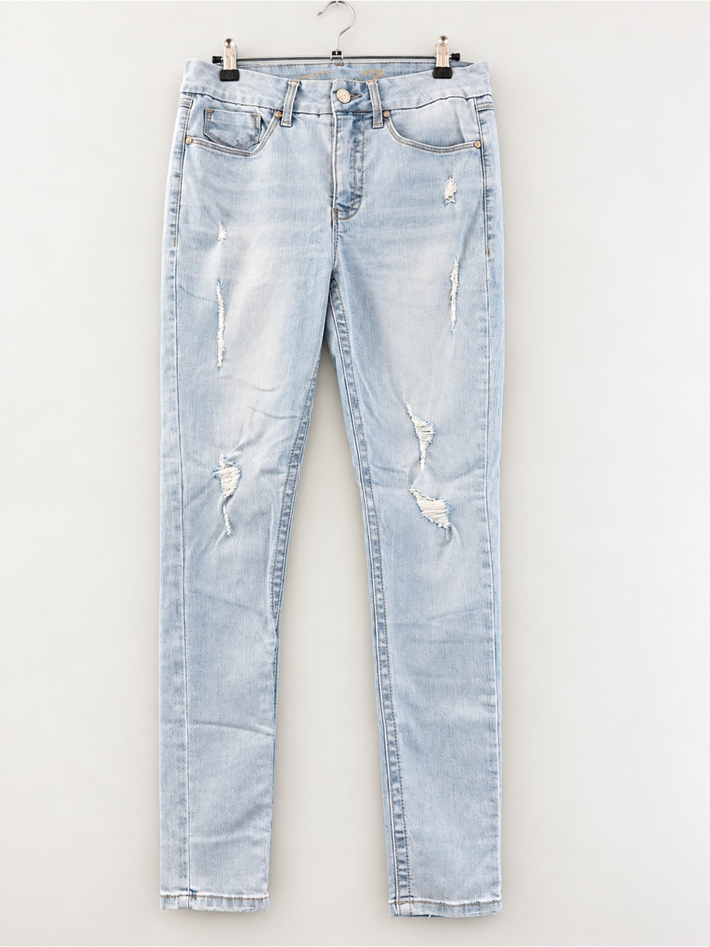 Seven7 Light Blue Distressed Skinny Jeans